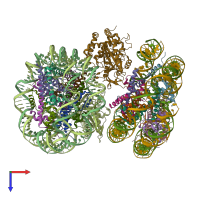 PDB entry 7c0m coloured by chain, top view.