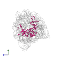 Histone H2B type 1-J in PDB entry 7c0m, assembly 1, side view.