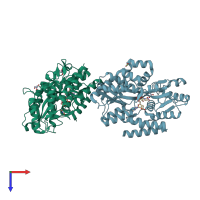 PDB entry 7c0w coloured by chain, top view.