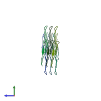 PDB entry 7c1d coloured by chain, side view.