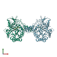 PDB entry 7c34 coloured by chain, front view.