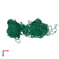 PDB entry 7c36 coloured by chain, ensemble of 20 models, top view.