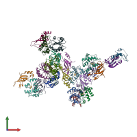 PDB entry 7c3f coloured by chain, front view.