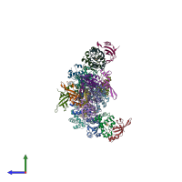 PDB entry 7c3f coloured by chain, side view.