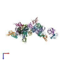 PDB entry 7c3f coloured by chain, top view.