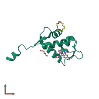 PDB entry 7c3q coloured by chain, front view.