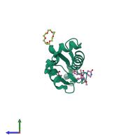 PDB entry 7c3q coloured by chain, side view.