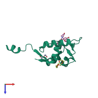 PDB entry 7c3q coloured by chain, top view.