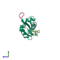 PDB entry 7c44 coloured by chain, side view.