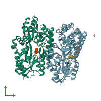 PDB entry 7c6h coloured by chain, front view.