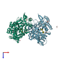 PDB entry 7c6h coloured by chain, top view.