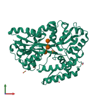 PDB entry 7c6t coloured by chain, front view.