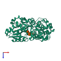 PDB entry 7c6t coloured by chain, top view.