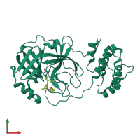 PDB entry 7c6u coloured by chain, front view.