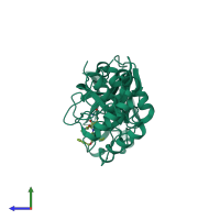 PDB entry 7c6u coloured by chain, side view.