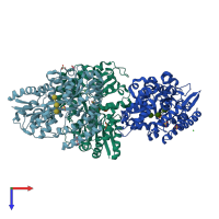 PDB entry 7c6v coloured by chain, top view.