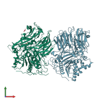 PDB entry 7c72 coloured by chain, front view.