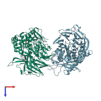 PDB entry 7c72 coloured by chain, top view.