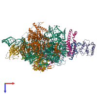 PDB entry 7c7a coloured by chain, top view.