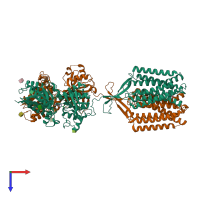 PDB entry 7c7q coloured by chain, top view.