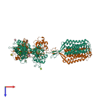 PDB entry 7c7s coloured by chain, top view.