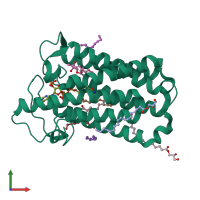 PDB entry 7c83 coloured by chain, front view.