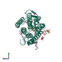 PDB entry 7c83 coloured by chain, side view.