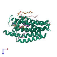 PDB entry 7c83 coloured by chain, top view.