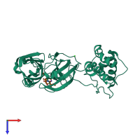 PDB 7c8b coloured by chain and viewed from the top.