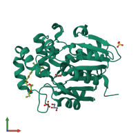 PDB entry 7c8l coloured by chain, front view.