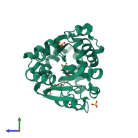 PDB entry 7c8l coloured by chain, side view.