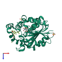 PDB entry 7c8l coloured by chain, top view.