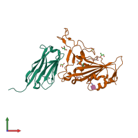 PDB entry 7c8v coloured by chain, front view.