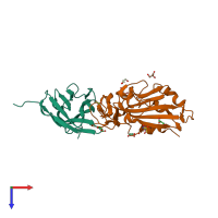 PDB entry 7c8v coloured by chain, top view.