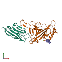 PDB entry 7c8w coloured by chain, front view.