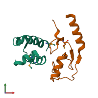 PDB entry 7c96 coloured by chain, front view.
