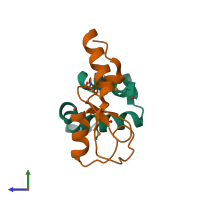 PDB entry 7c96 coloured by chain, side view.