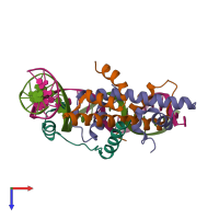 PDB entry 7c9o coloured by chain, top view.
