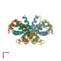 PDB entry 7c9p coloured by chain, top view.