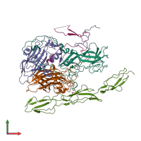 PDB entry 7c9w coloured by chain, front view.