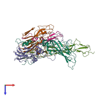 PDB entry 7c9w coloured by chain, top view.