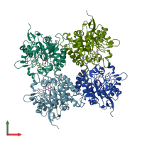 PDB entry 7ca1 coloured by chain, front view.