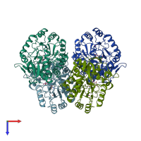 PDB entry 7ca1 coloured by chain, top view.