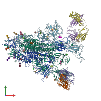 PDB entry 7cai coloured by chain, front view.