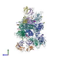 PDB entry 7cai coloured by chain, side view.