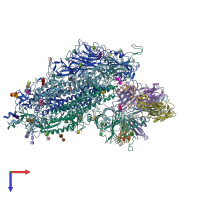 PDB entry 7cai coloured by chain, top view.