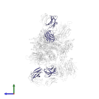 Heavy chain of H014 Fab in PDB entry 7cai, assembly 1, side view.