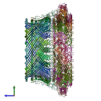 PDB entry 7cbl coloured by chain, side view.