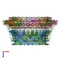 PDB entry 7cbl coloured by chain, top view.