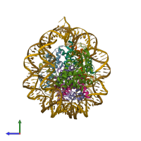 PDB entry 7ccq coloured by chain, side view.